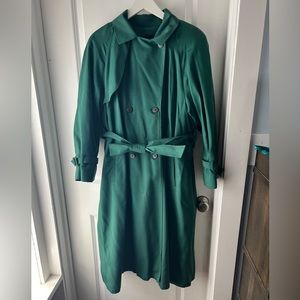 Hunter Green London Fog Trench Coat with Removable Liner